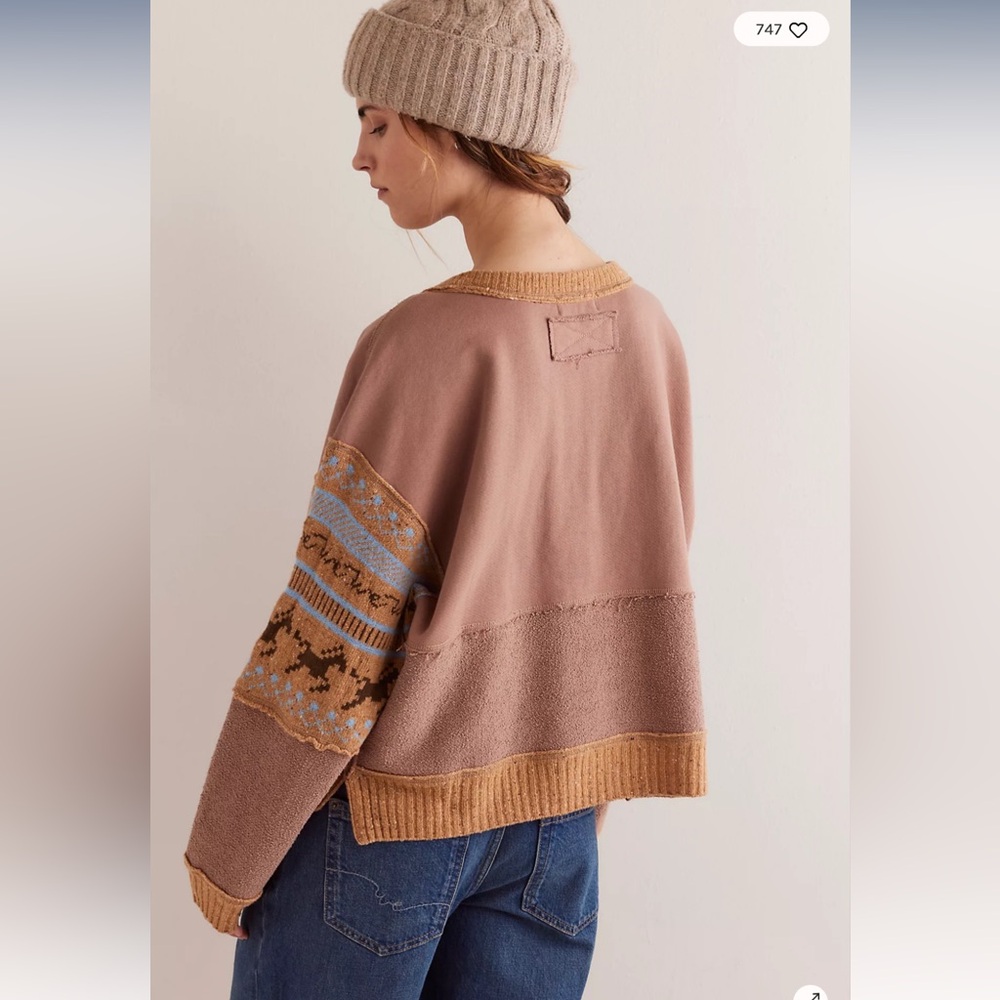 We The Free People Running Wild Pullover Horse Graphic Printed Sweater - Picture 2 of 6